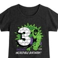 thumbnail image 3 of Marvel Hulk - Incredible Birthday 3 - Toddler And Youth Girls Fitted Short Sleeve Graphic T-Shirt, 3 of 5