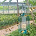 thumbnail image 6 of Djiypn Squirrel Proof Bird Feeders for Outdoors Hanging (Metal Green) Bird Feeder with 4 Ports, Chew-Proof & Weather Resistant, Backyard Gift (12.6 x 7.1 x 7.1 inches), 6 of 10
