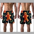 thumbnail image 3 of luoweisi Men's Beach Shorts Quick Dry Swim Trunks with Mesh Lining Christmas Gingerbread Man L, 3 of 5