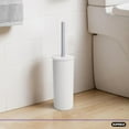 thumbnail image 4 of Superio Toilet Bowl Brush and Holder Set with Stylish Ribbed Design, White, 4 of 7