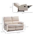 thumbnail image 3 of HOMCOM Canapé Inclinable 2 Places avec Repose-Pieds, 3 of 10