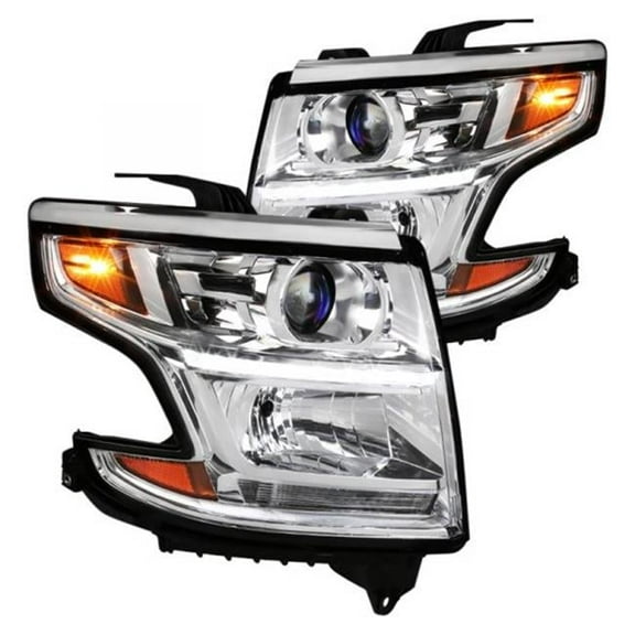 Chrome Projector Headlights with LED for 2015-2018 Chevy Tahoe