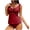 Women Tankini Swimsuits-A251 Red, variant on Mifsaly Women Tankini Swimsuits Flowy Ruched Tankini Top & Swim Bottoms Soild Color Vacation Beach 2 Piece Swimsuit Summer Surfing Workout Swimwear