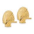 thumbnail image 2 of 14k Yellow Gold Scallop Shell Stud Earrings Animal Sea Life, 2 of 7