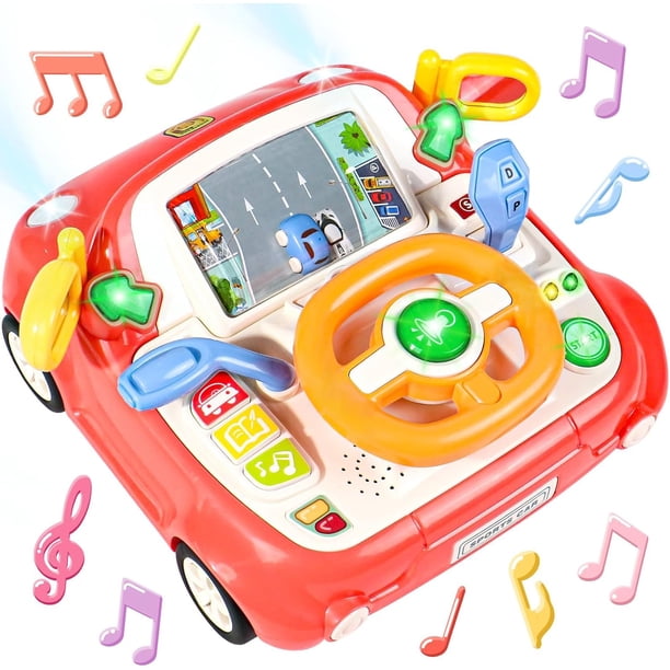 Camiones de Juguete para Niños Grande Volante de Carro para Niñas, Juguetes de Camión con Luces y Música, Juegos Infantiles Regalos Vehículos para Niño Niña , Rosa