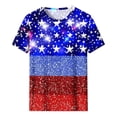 thumbnail image 4 of FASHOFT USA 250th Anniversary Shirt for Women 4th of July Graphic Tee 1776-2026 Patriotic American Flag Crew Neck T-Shirt Blue L, 4 of 4