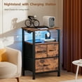 thumbnail image 6 of TYDIMOR Nightstand with Charging Station, Bedside Table with 3 Drawer for Bedroom Furniture, Brown, Modern Style, Adults, 6 of 6