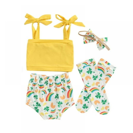 

Lovebay Infant Toddler Girls Clothes Tank Top T-Shirt and Shorts Outfit 0-2 Years