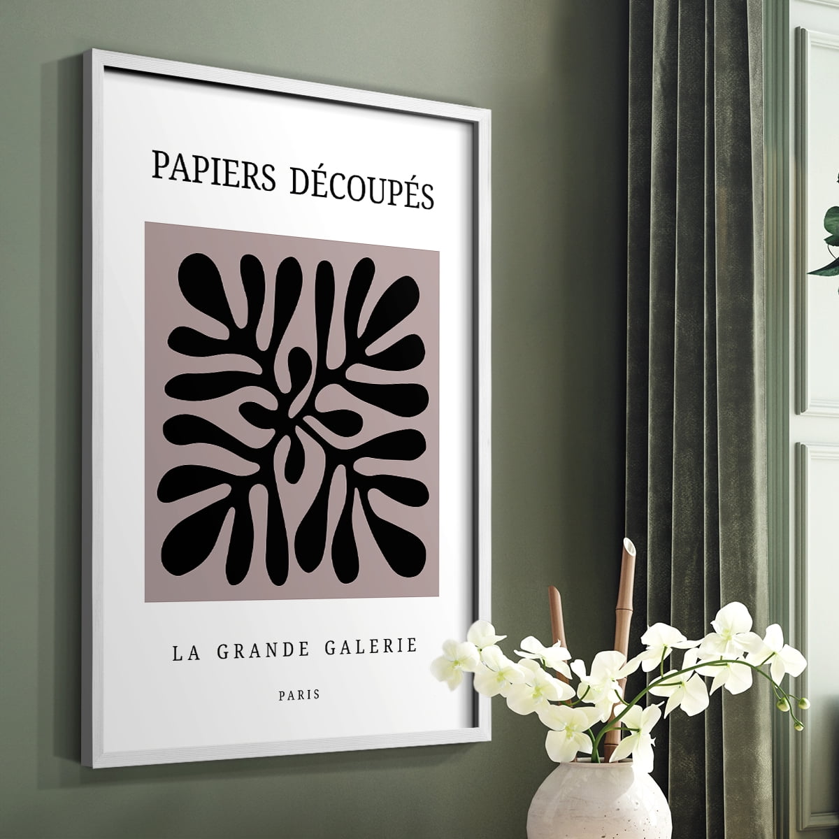 Matisse CCCXCV in White Solid Wood 16 x 20 Framed Print