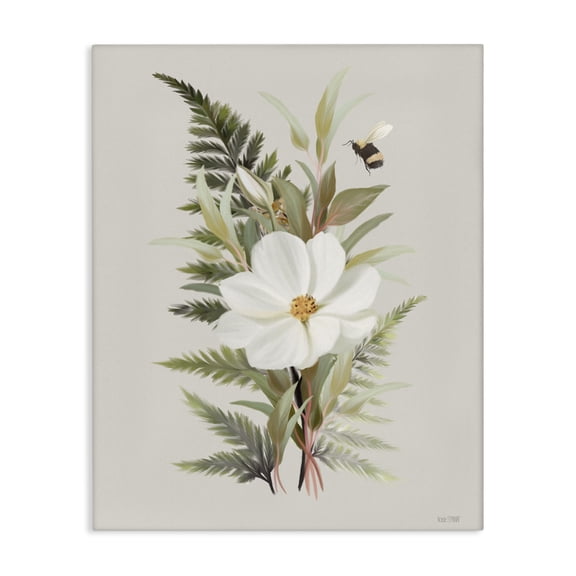 Stupell Industries Scandinavian Bumble Bee & Flower Canvas Art, 16 x 20, by House Fenway