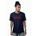 thumbnail image 2 of Daxton Vintage Western Arch Letters USA Cities Premium Short  Sleeves Tshits, Boston - NavRed, RedNav, HgyGrn, 1XL, 2 of 8