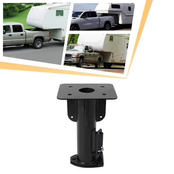 Adjustable Cushioned 5th Wheel to Gooseneck Adapter 17" Fifth Wheel Hitch 2-5/16" Ball Pocket for RV Camper Trailer Fifth Wheel to Gooseneck Coupler Towing Adapter (17")