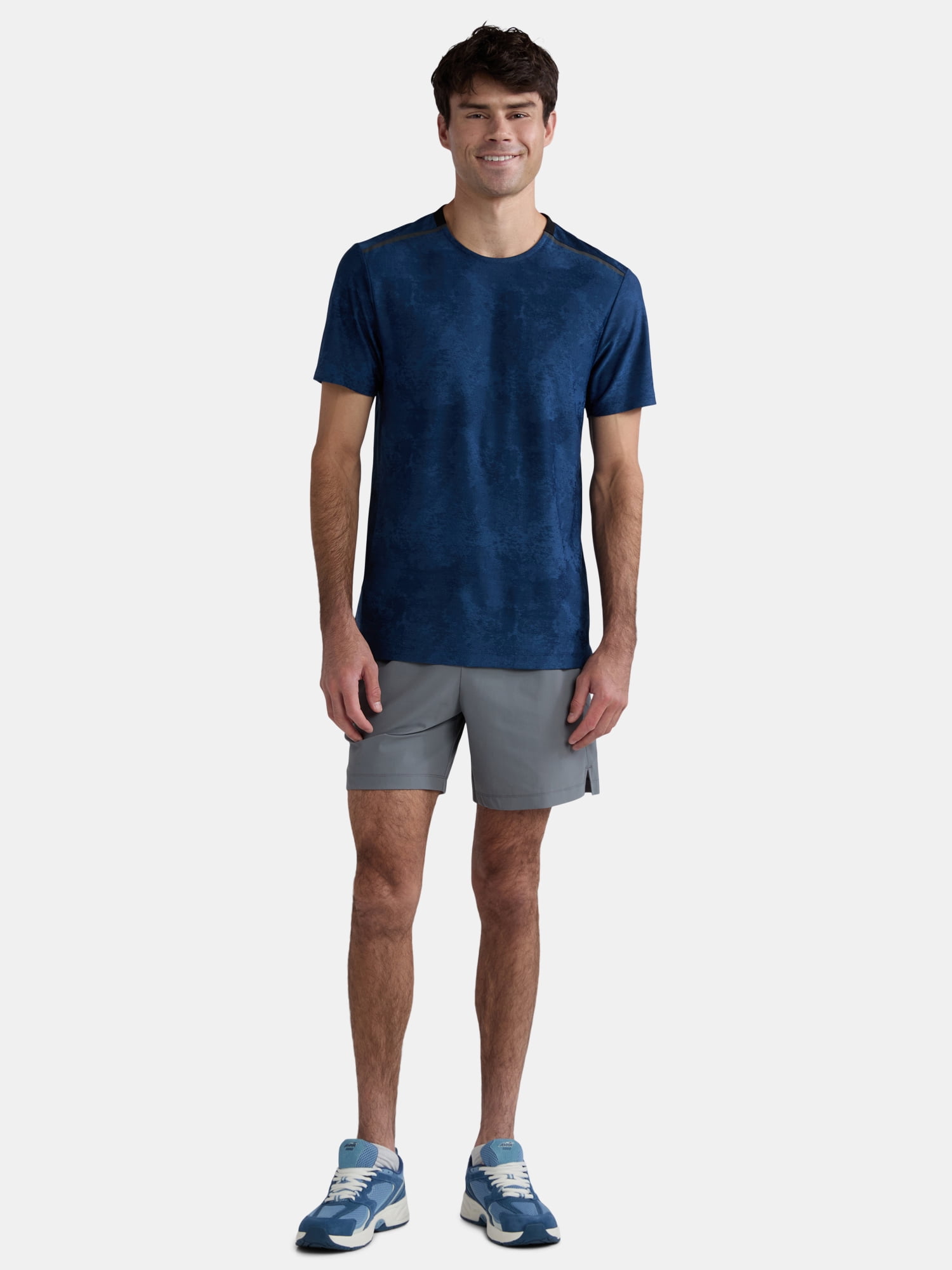 Athletic Works Men's and Big Men's Nylon Stretch Shorts, 6" Inseam, Sizes S-3XL