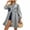 Light Blue, variant on Women's Vintage Washed Puff Sleeve Denim Shirt Mini Dress Lapel Long Sleeve Loose Flowy A-Line Long Jean Jackets for Vacation Gray S