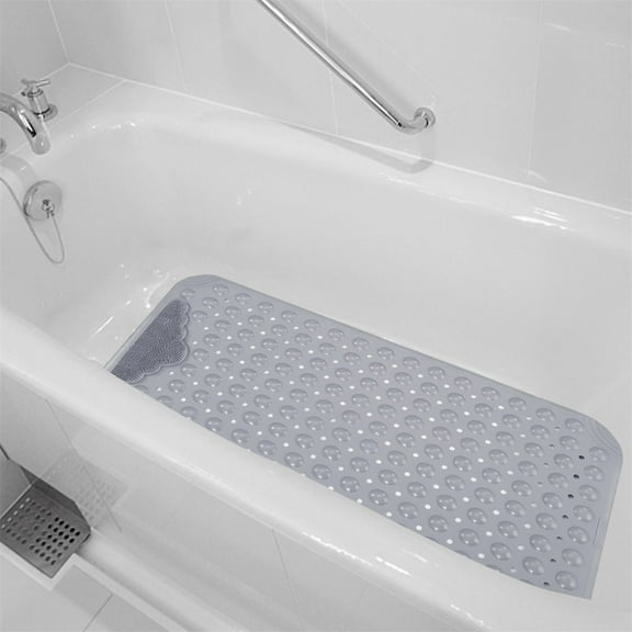 LELINTA Bath Mat for Tub and Shower - Extra Large 23.62X35.43 Inch Non Slip Bathtub Mat with Drain Holes & Suction Cups - Machine Washable Bathroom Mat