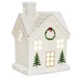thumbnail image 2 of White Christmas Decor Ceramic Lighted Snow House, Christmas Village Tabletop Ornament for Holiday Shelf Decor, Winter Wonderland Home with Cozy Glow, 5.5 Inch, 2 of 8
