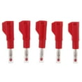 thumbnail image 2 of Tachiuwa 5 Pcs Tube Rétractable Mâle 4mm Empilable Fiche Banane Connecteur de Soudure Rouge, 2 of 7