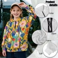 thumbnail image 6 of Uorisanigo Girls Half Zip Pullover Sweatshirt Oversized Athletic Tops Fall Fashion Outfits Clothes Personalized Floral Print Long Sleeve Lapel Zipper Sweatshirt Casual Kids Hoodies Size 7-8, 6 of 7