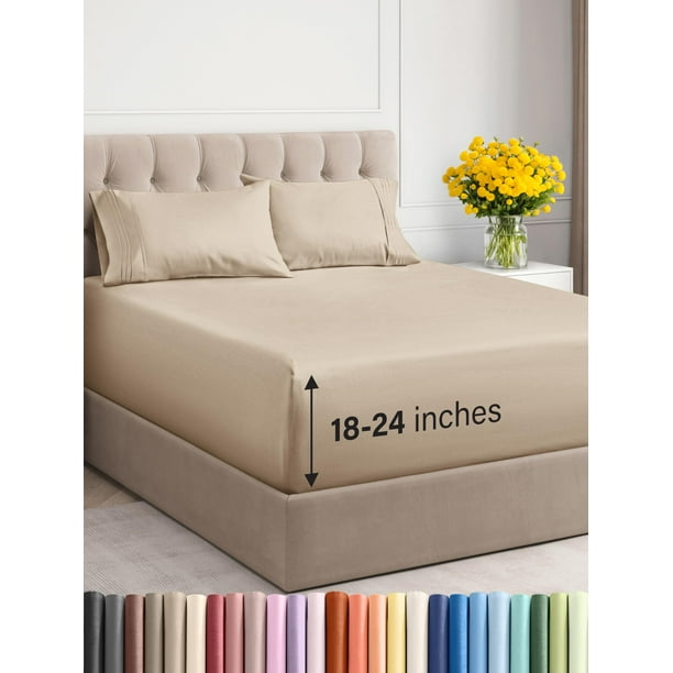 Sábanas CGK Unlimited Extra Deep Pocket King Cream