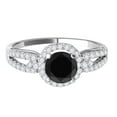 thumbnail image 2 of Mauli Jewels Engagement Rings for Women 1.25 Carat Halo Black Diamond Engagement Ring 4 Prong-Setting 14k White Gold, 2 of 6