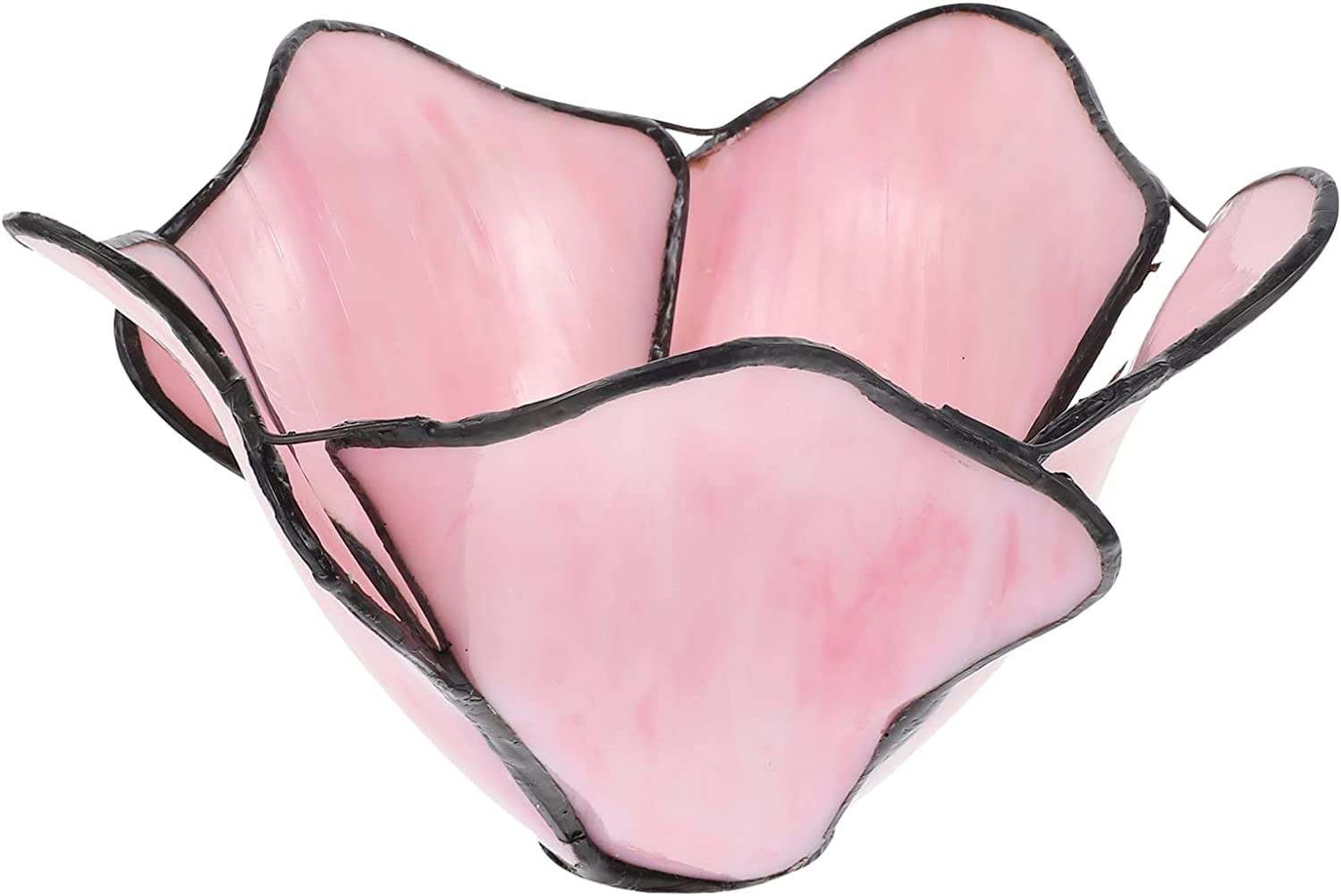 LANGM Pink Glass Lamp Shade Replacement Lamp Shade Flower Shaped