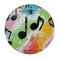 thumbnail image 4 of Autua Musical Notes Triadic Color Scheme Round Tablecloth 100% Polyester 31"-35, 4 of 8