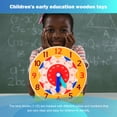 thumbnail image 4 of Reloj de madera Montessori para niños reloj de pared del dormitorio juguete educativo para niños JShteea  libre de BPA, 4 of 8