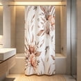 thumbnail image 3 of Orange Grey Ink Floral Shower Curtain Farmhouse Style Bathroom Curtain for Home Bath Machine Washable, 3 of 3