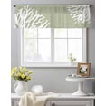 thumbnail image 3 of Coral Sage Green Valance Curtains for Kitchen/Living Room/Bathroom/Bedroom Window,Coastal White Ocean Marine Nautical Beach Rod Pocket Small Topper Half Short Window Curtains Sheer Scarf 42"x18", 3 of 8