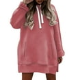 thumbnail image 3 of yunLCZ Womens Sweatshirt Basic Lightweight Pullover Sweater Top Essential Comfy Casual Hoodie Sweatshirt for Womens Clothes with Plus Size Polyester Pink XXL, 3 of 9