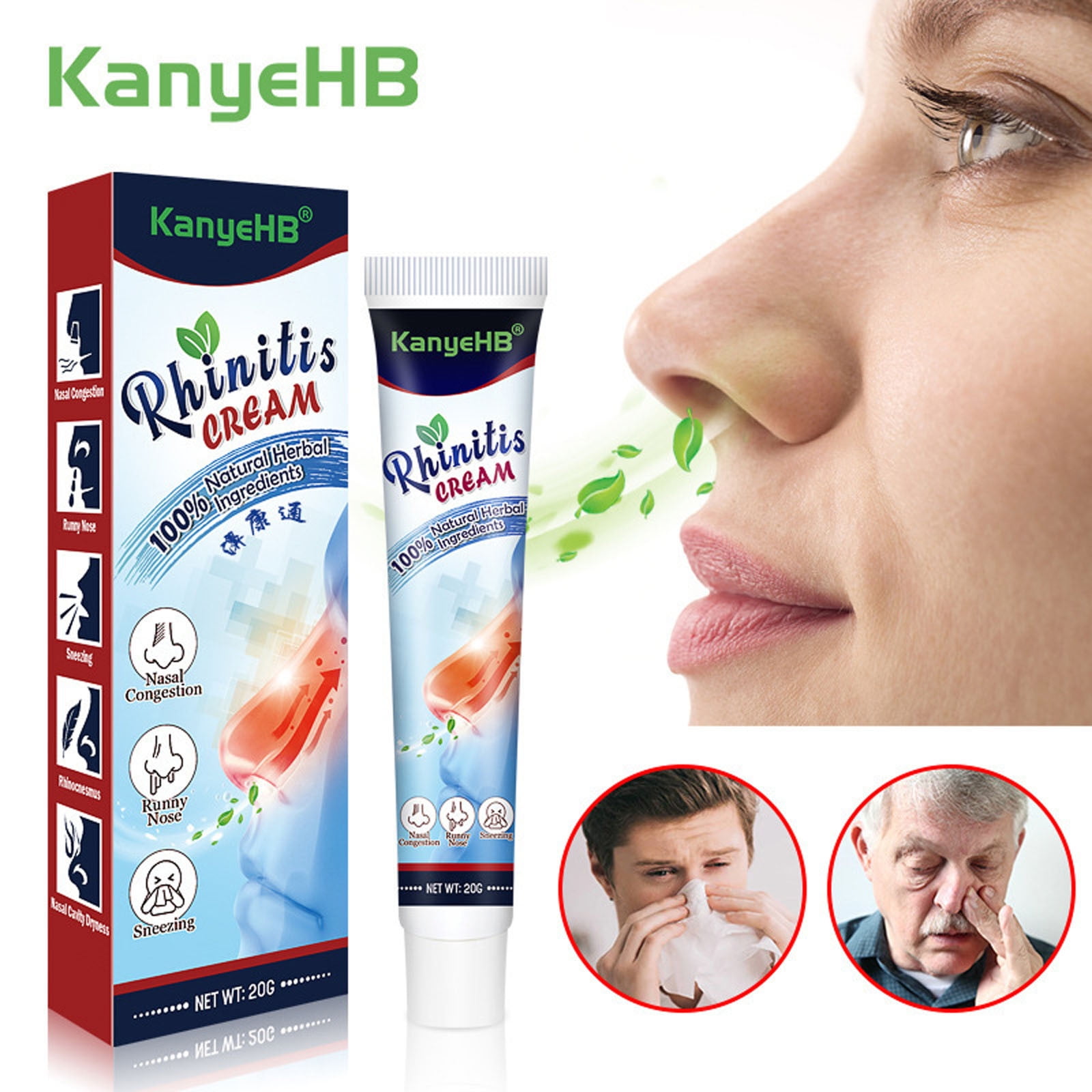 Kokovifyves Rhinitis Cream,Nasal Cream Relieves Runny Nose, Nasal