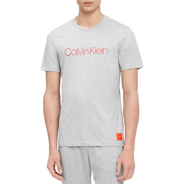 Camiseta básica con monograma Calvin Klein para hombre gris pequeña