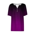 thumbnail image 5 of T Shirts for Women V NeckCasual Gradient Color Fashion Shirt Short Sleeved Summer Loose Blouse, 5 of 5