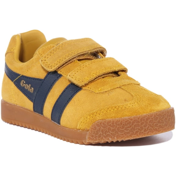 Gola Classics Harrier Velcro Kid's Classic 2 Hook And Loop Strap Sneakers In Yellow Size 9