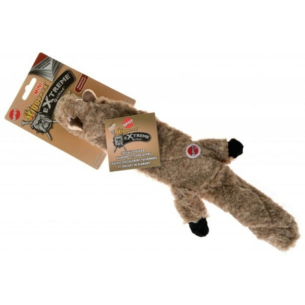 SPOT Skinneeez Mini Extreme Quilted Squirrel Dog Toy, 14"