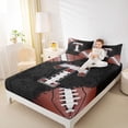 thumbnail image 4 of Manfei Monogrammed T Theme Full Size Sheets,Rugby Football Sport Bed Sheets,Boys Ball Game Sheet Sets For Teens,Ultra Soft Bedroom Decor,4 Pieces, 4 of 7