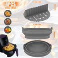 thumbnail image 4 of POINTERTECK Friteuse à Air Chaud Silicone Liner Pot avec Diviseur Multipurpose Friteuse à Air Panier en Silicone avec Poignée Pliable Friteuse à Air Plateau en Silicone Réutilisable Ronde Friteuse à Air Casserole en Silicone, 4 of 9