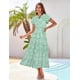 thumbnail image 2 of Vestido de verano GRACE KARIN 2025 con cuello en V y volantes fruncidos, maxi verde L, 2 of 5