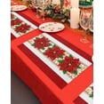 thumbnail image 4 of Christmas Placemats Set of 6 Poinsettia Flower Christmas Placemats for Dining Table Red Table Mat Winter Holiday Home Party Kitchen Table Decorations, 4 of 6