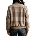 thumbnail image 6 of Xijirk Women Plaid Bomber Jacket Zip Up Long Sleeve Ribbed Trim Outerwear for Spring Fall Casual Daily Street Wear, 6 of 6