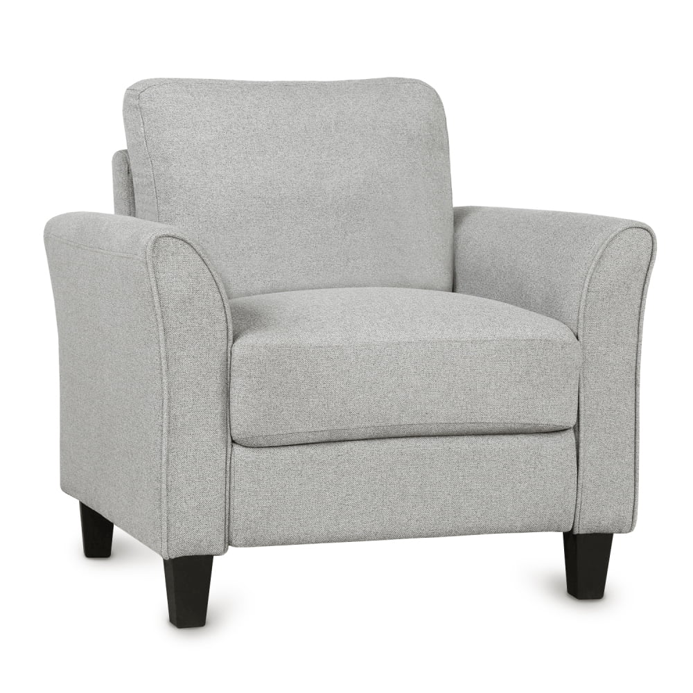 Modern Linen Fabric Recliner Chair,Mid-Century Armchair Single Sofa Accent Chair,Upholstered Comfy Reading Accent Chairs for Living Room,Light Gray