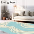 thumbnail image 2 of ODIKA 3'x5' Machine Washable Non-Slip Area Rug, Whispering Topographic Waves with Subtle Interlocking High Traffic Rug with Pad, Beige, 471144, 2 of 8