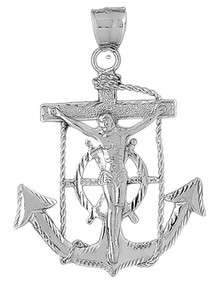 Jewels Obsession Mariners Cross/Crucifix Pendant Sterling Silver 925 Mariners Cross/Crucifix Pendant 26 mm 