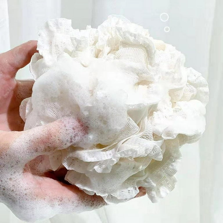 BCKENEY Bath Loofah Sponge Soft Mesh Shower Puff Body Wash Scrubber Ba –  TweezerCo