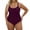 Dark Purple, variant on Plus Size Swimsuit for Women Solid Color Swimwear Monokini Push Up Bathing Suit Summer Beach Womens One Piece Swimsuits Army Green L