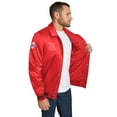 thumbnail image 3 of Men's Tommy Jeans Red Atlanta Hawks Jacob Chain Stitch Applique Full-Snap Varsity Jacket, 3 of 3