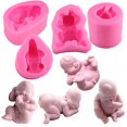 thumbnail image 1 of 4 unids/set 3D lindo recién nacido durmiendo bebé moldes de silicona para fondant chocolate caramelo jabón artesanía baby shower fiesta de cumpleaños pastel decoración suministros, 1 of 5
