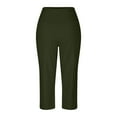 thumbnail image 6 of TQWQT Womens Capris for Summer High Waist Workout Yoga Pants with Pockets Tummy Control Leggings Wide Leg Crop Pants Army Green L, 6 of 7