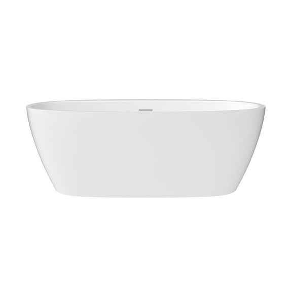 Altair 59" x 32" Flatbottom Freestanding Acrylic Soaking Bathtub in Glossy White