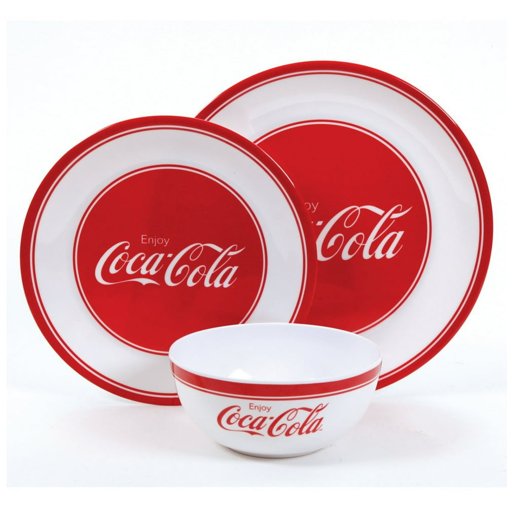 Coca Cola 12 Piece Melamine Dinnerware Set
